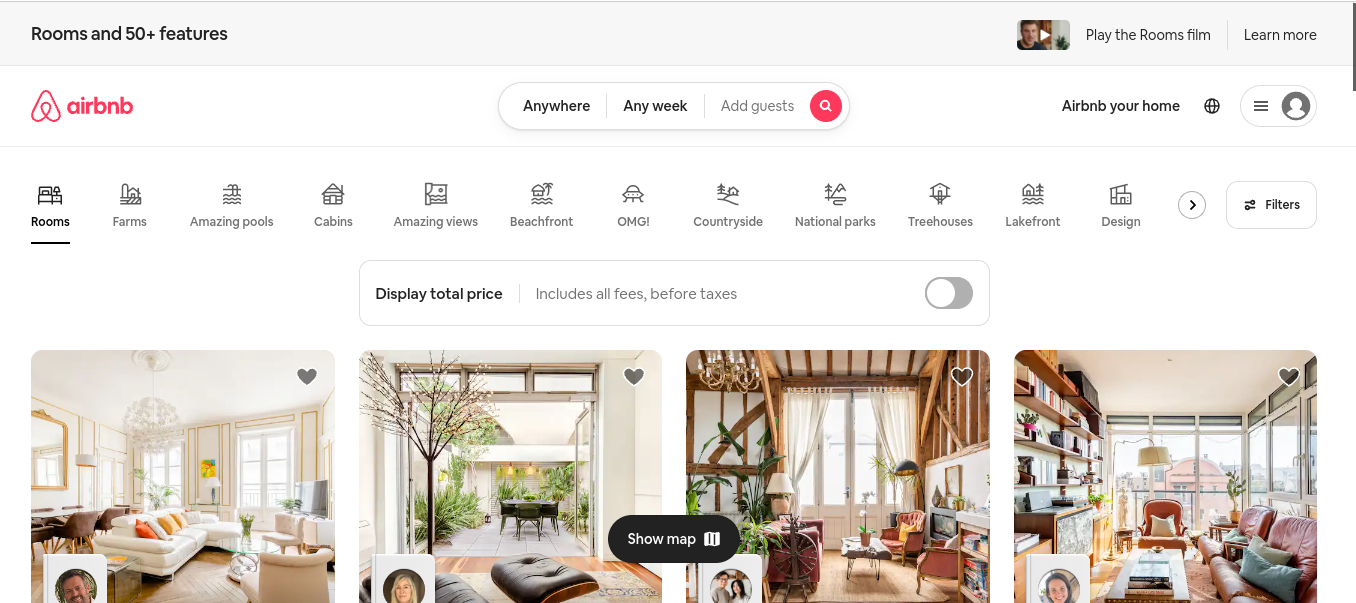 Airbnb Feature - WordPress website design trends 2023